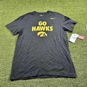 NWT Iowa Hawkeyes Go Hawks NCAA Men's Black Nike T-Shirt M New With Tags